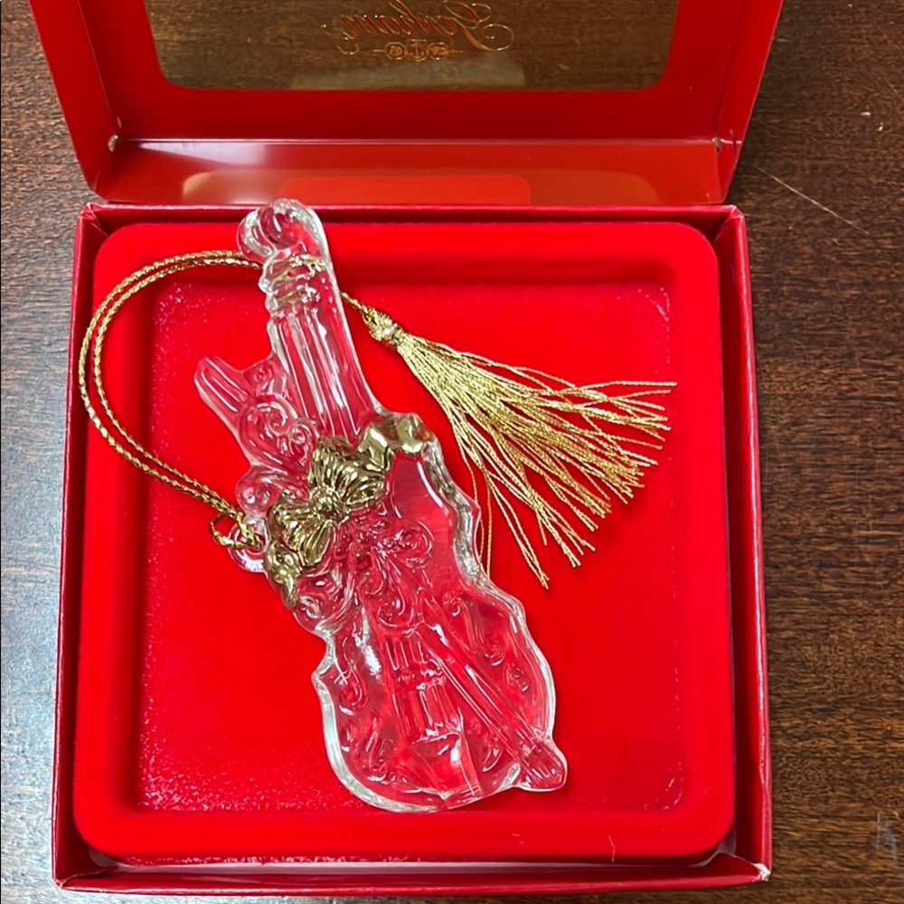 GORHAM Crystal Violin Ornament with Gold accent and tassel